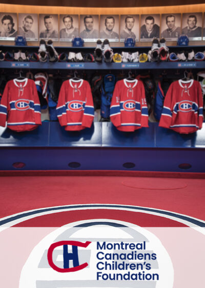 Montreal Canadiens Children's Foundation Background of the Montreal Candiens locker room