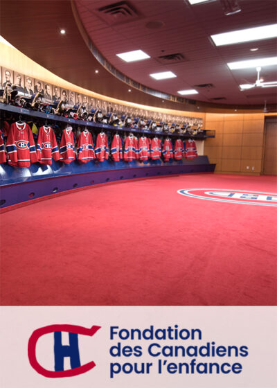 Montreal Canadiens Children's Foundation Background of the Montreal Candiens locker room