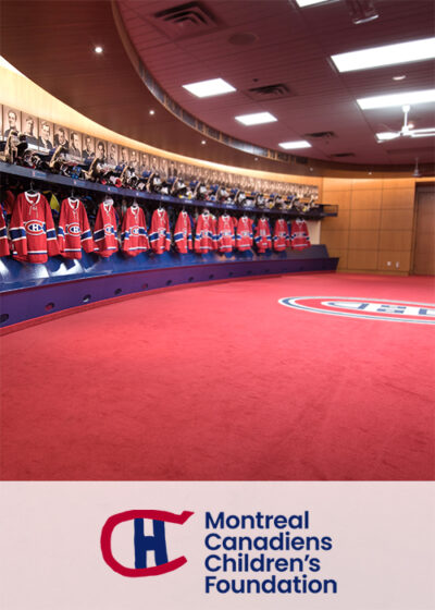 Montreal Canadiens Children's Foundation Background of the Montreal Candiens locker room