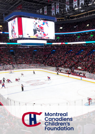 Montreal Canadiens Children's Foundation Background of the Bell Center during a hockey game