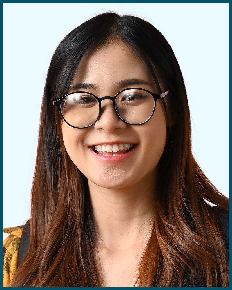 Portrait of a young girl wearing glasses with light reflection in the glasses