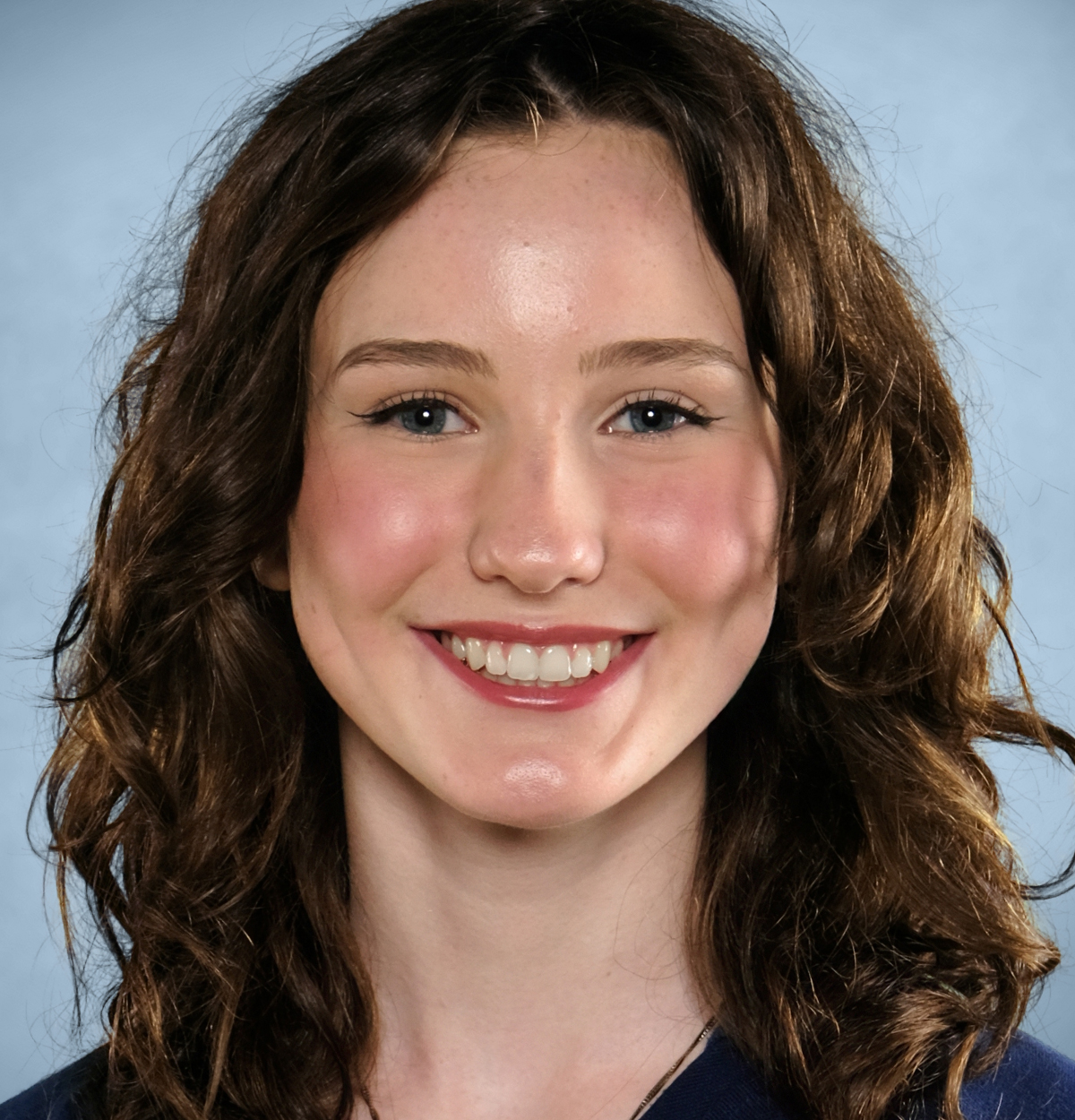High school student with face shine